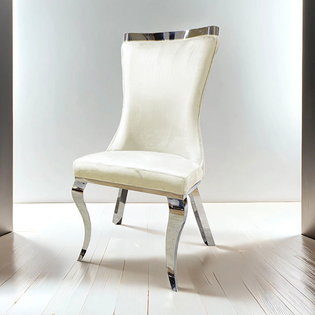 Basilicata Chair, Silver/White