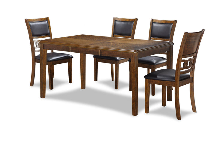 Gia 5 Pc 60" Dining Table &amp; 4 Chairs-Brown