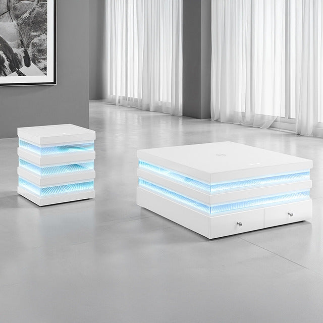 Maloy Rectangular Cocktail Table, White - view 2