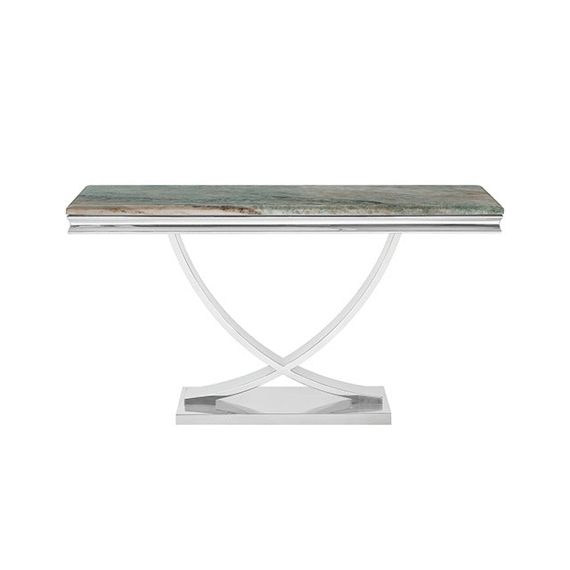 Wettingen Sofa Table, Green/Chrome