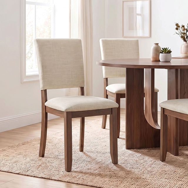 Oberto Side Chair, Walnut/Beige - view 8