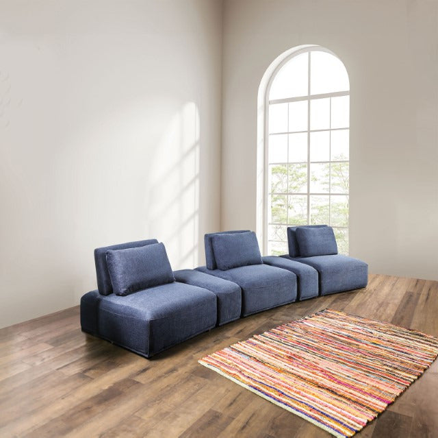 Stavanger Curved 3-Seater, Blue - view 3