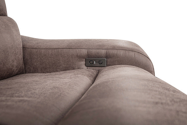 Demetrius Power Sectional, Slate Brown - view 6