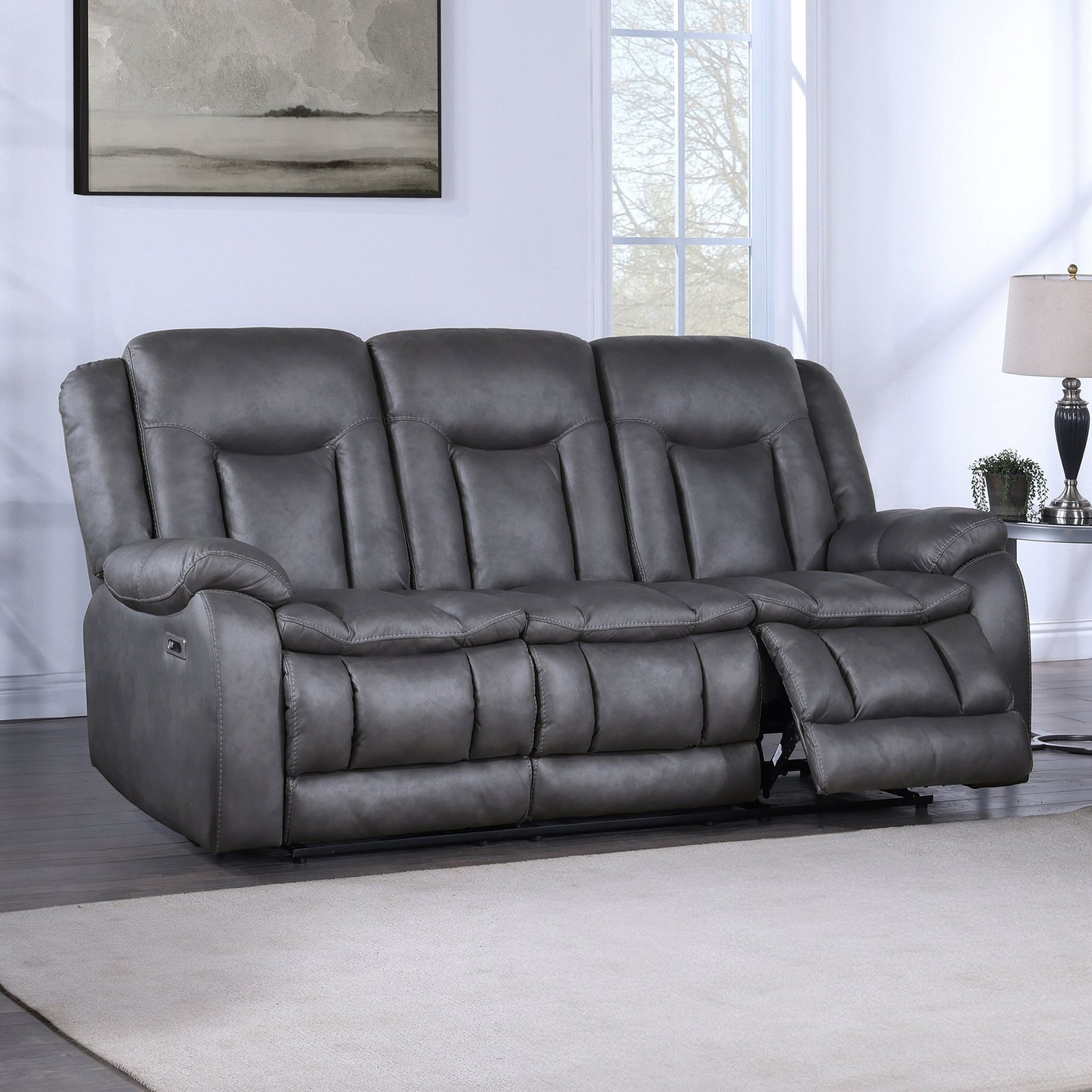 Morello  Sofa W/pwr Fr- Gray