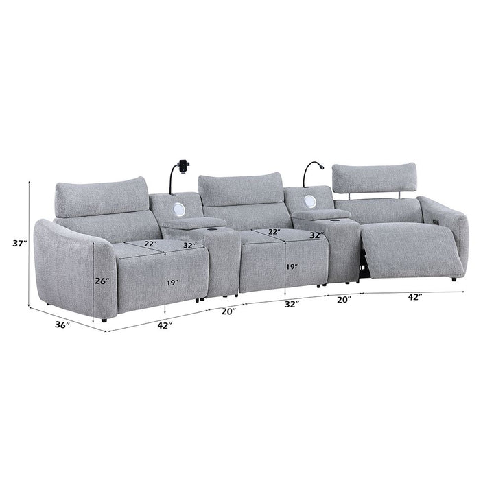 Fullar Modular Power Motion Recliner – dimensions diagram
