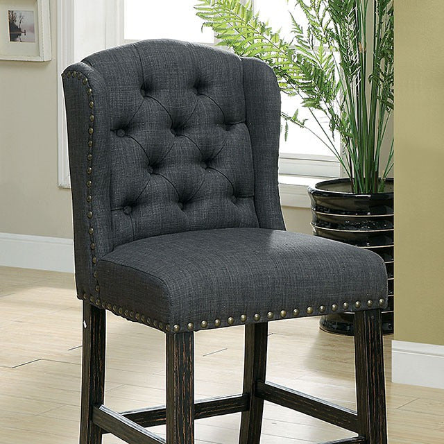 Sania Counter Ht. Chair, Antique Black/Gray
