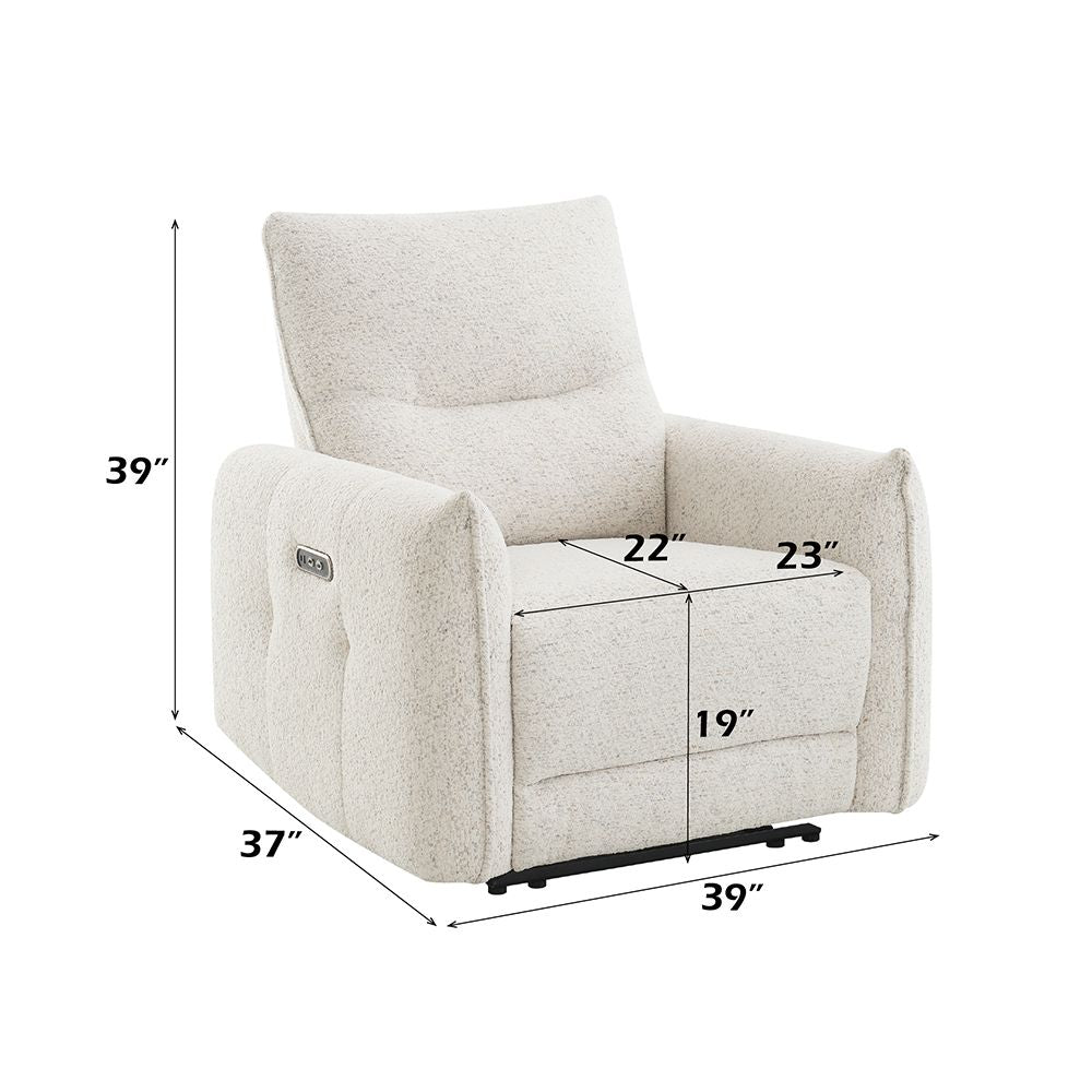 Lalisa Power Motion Recliner w/USB Port – dimensions diagram