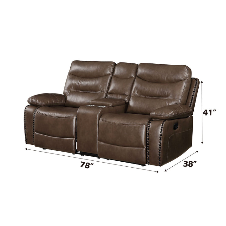 Aashi Motion Loveseat W/Console – dimensions diagram