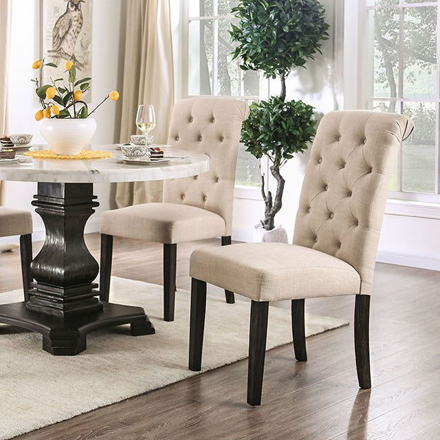 Elfredo 5 Pc Dining Table Set, White/Antique Black