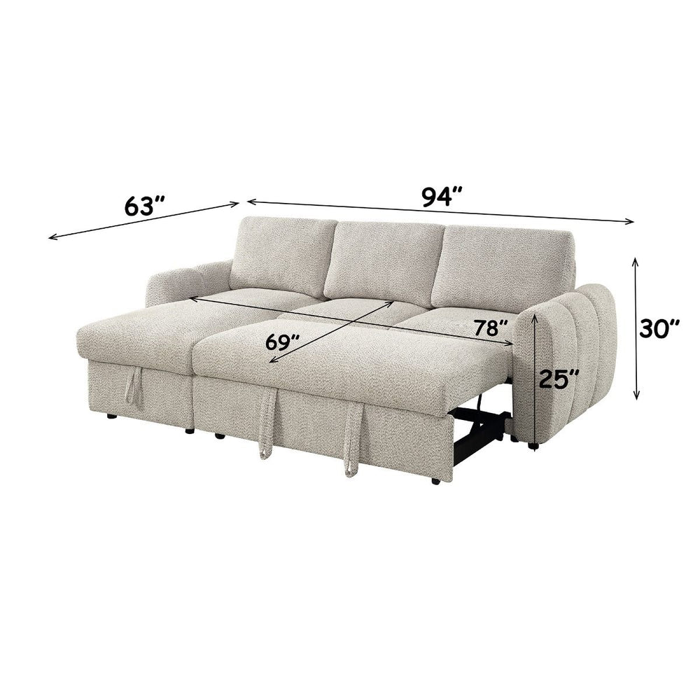 Nuriel Reversible Sectional Sofa with Sleeper & Storage
