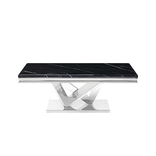 Villarsglane Coffee Table, Black/Chrome