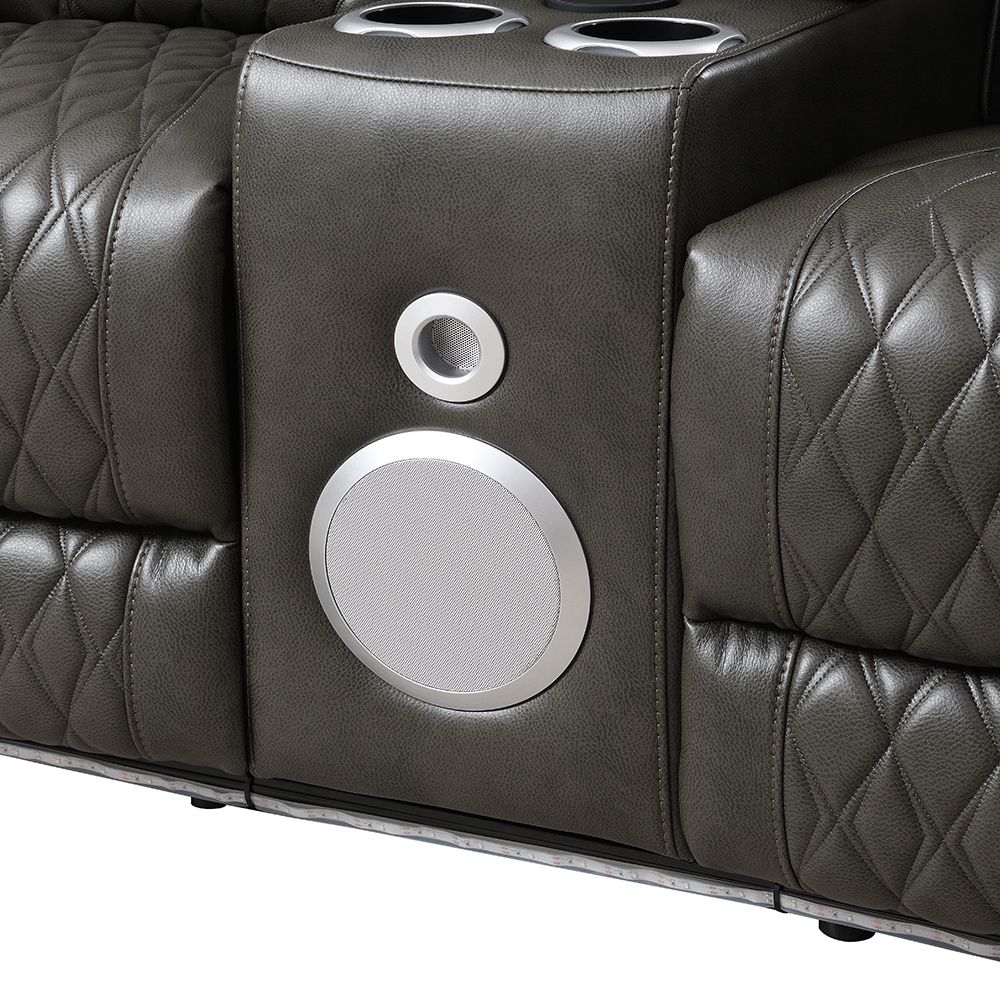 Taddeo Power Motion Loveseat w/Console, Speaker, USB, Wireless Charger & LED – view 8