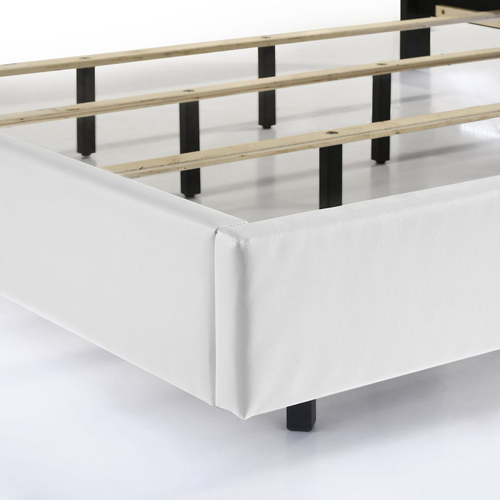 Europa 5/0 Q Headboard, Footboard &amp; Slats-White