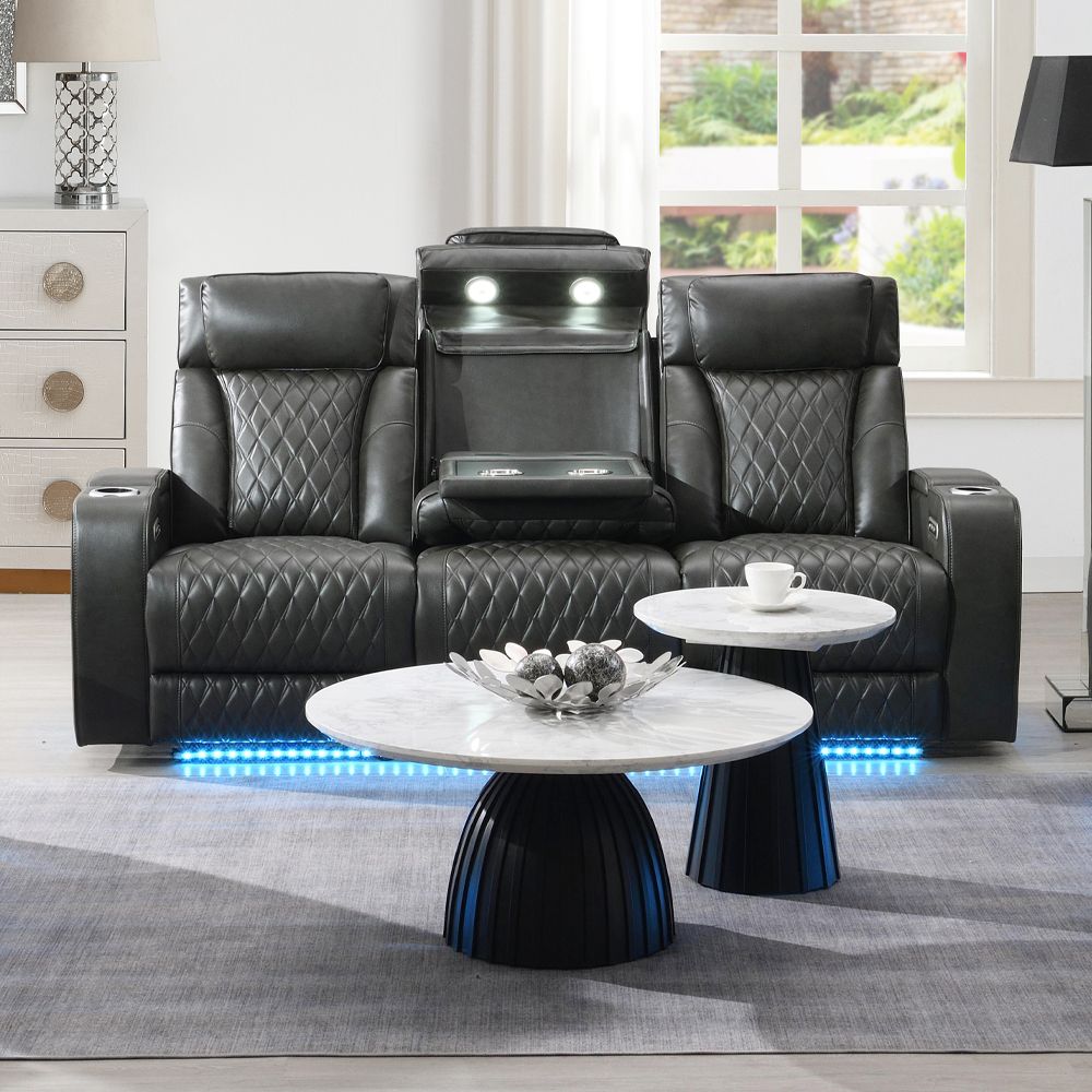 Taddeo Power Motion Sofa w/Power Headrest, USB, Wireless Charger, LED & Reading Light – view 13