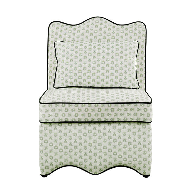 Hemsworth Accent Chair, Paisley Green/White - view 2