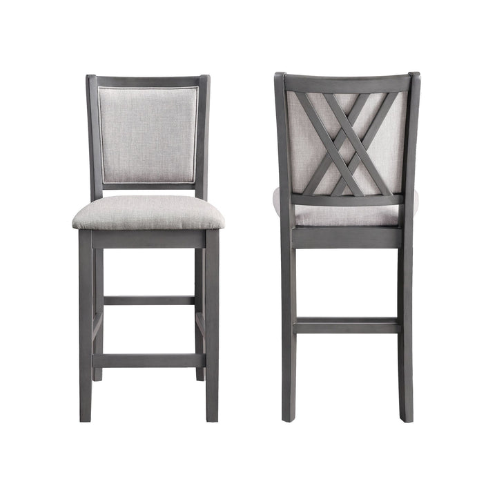 Amy Counter Chair (2/ctn)-Gray
