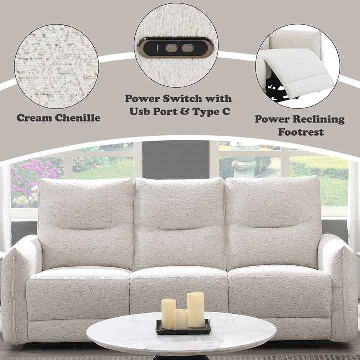Lalisa Power Motion Sofa w/USB Port – features callout