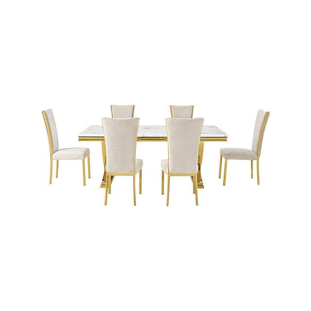 Wadenstil Dining Table, Gold/White - view 8