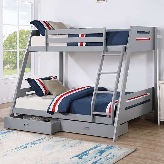 Emilee Twin/Full Bunk Bed, Gray - view 3