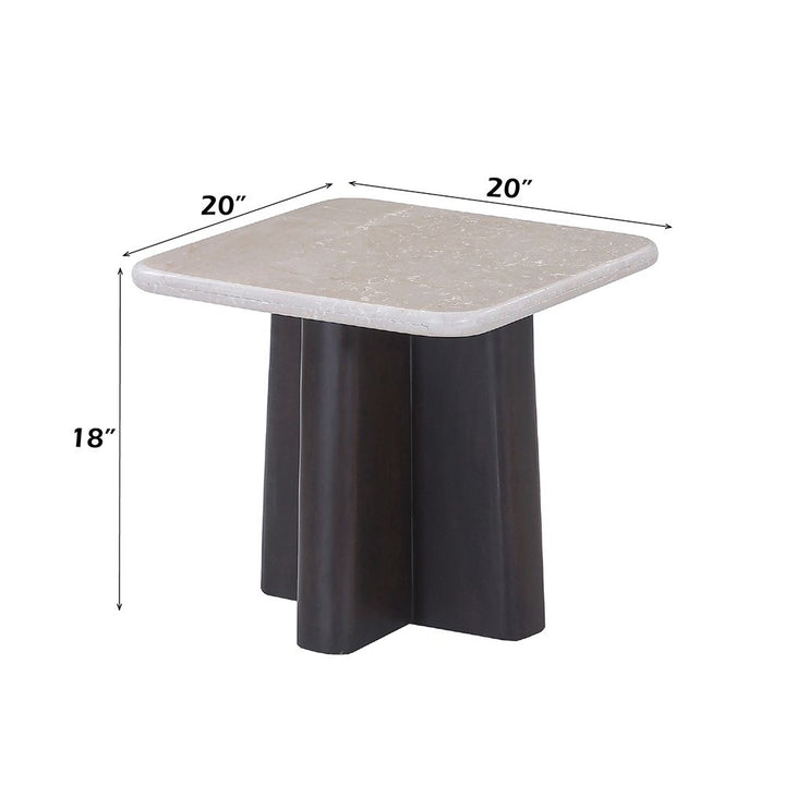 Jacory End Table w/Bottocino Marble Top – dimensions diagram