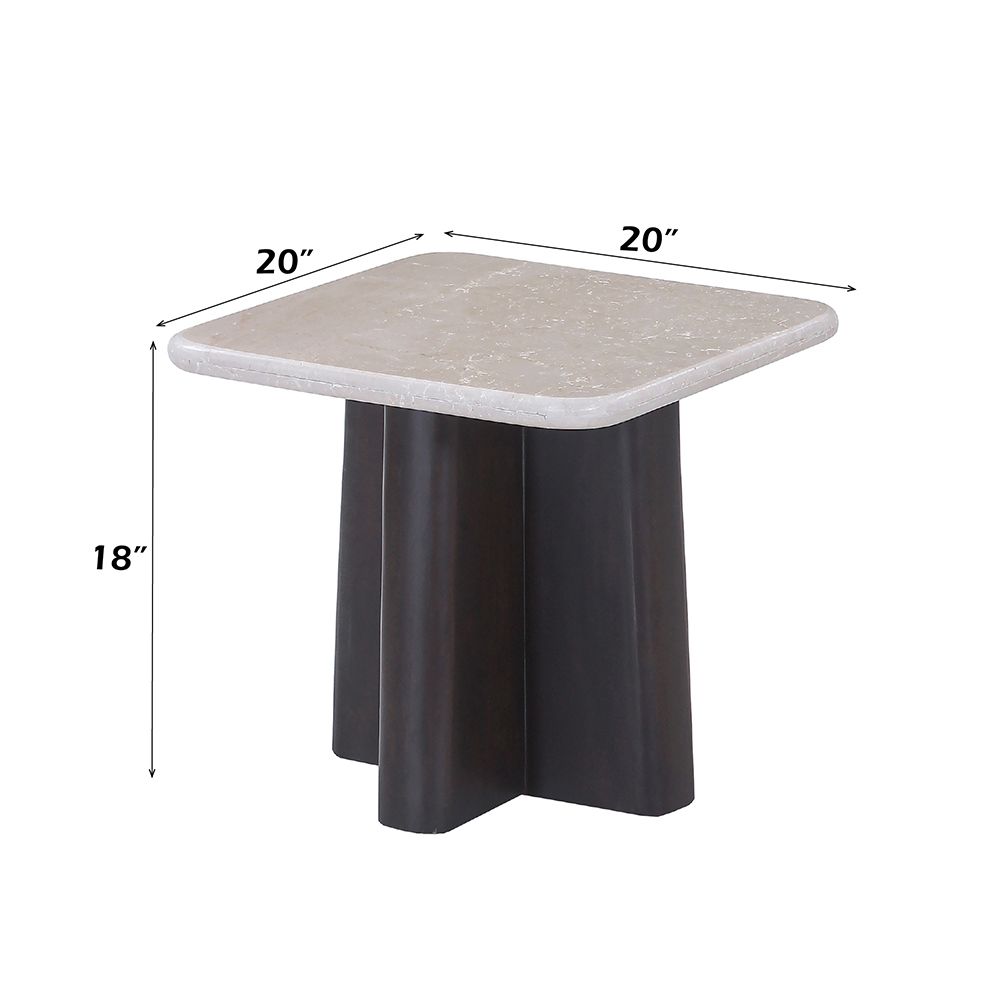 Jacory End Table w/Bottocino Marble Top – dimensions diagram
