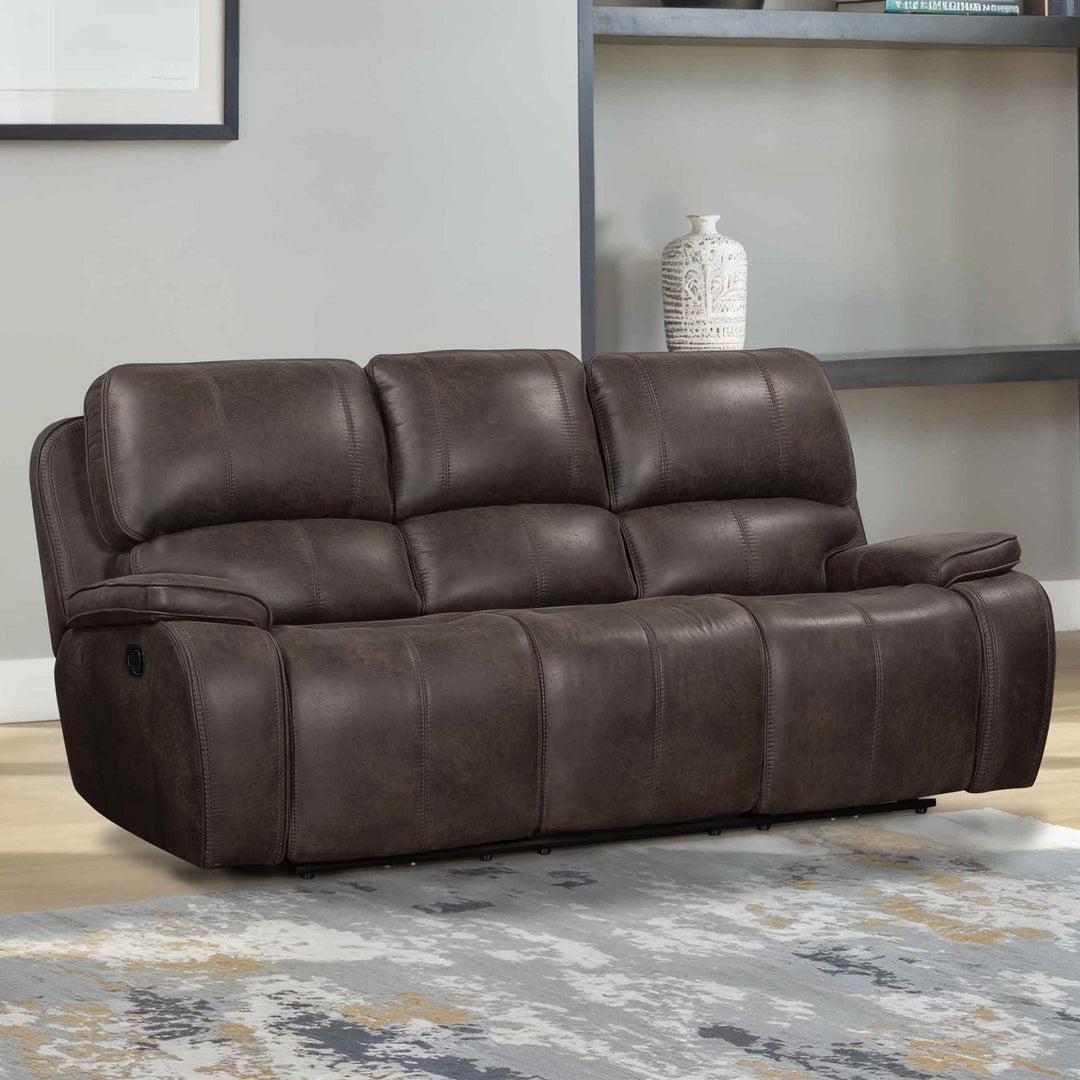 Brookings  Sofa W/dual Recliner-Charcoal