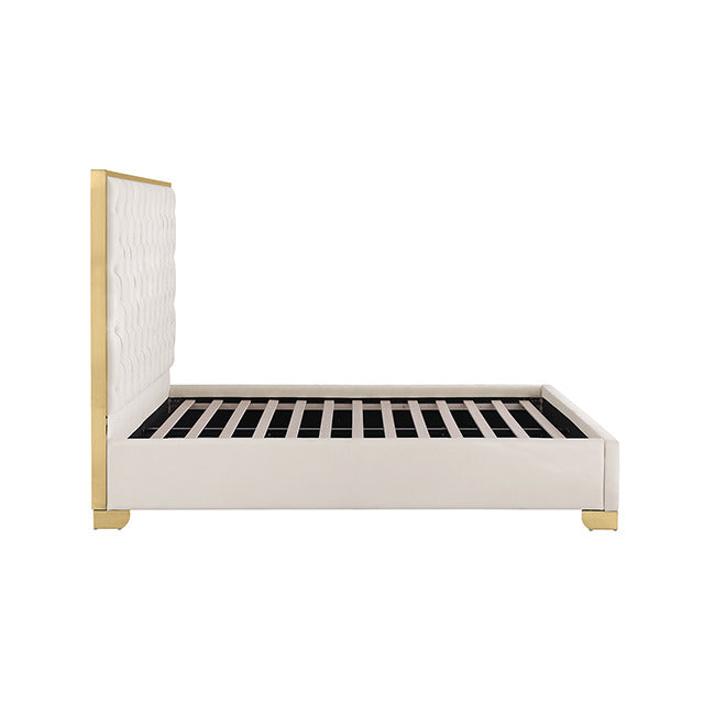 Vastano Bed, Gold/White - view 3