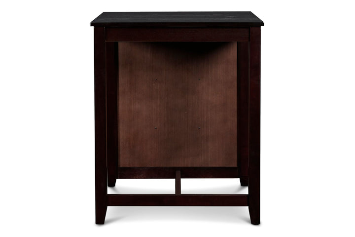 Gia 3 Pc 30" Storage Counter Table &amp; 2 Chairs-Ebony