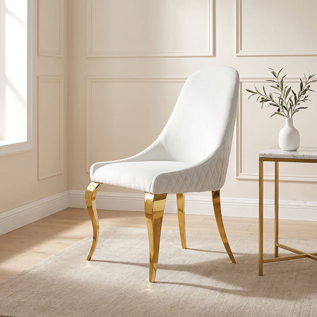 Neuveville Upholstered Side Chair, Gold/White - view 6