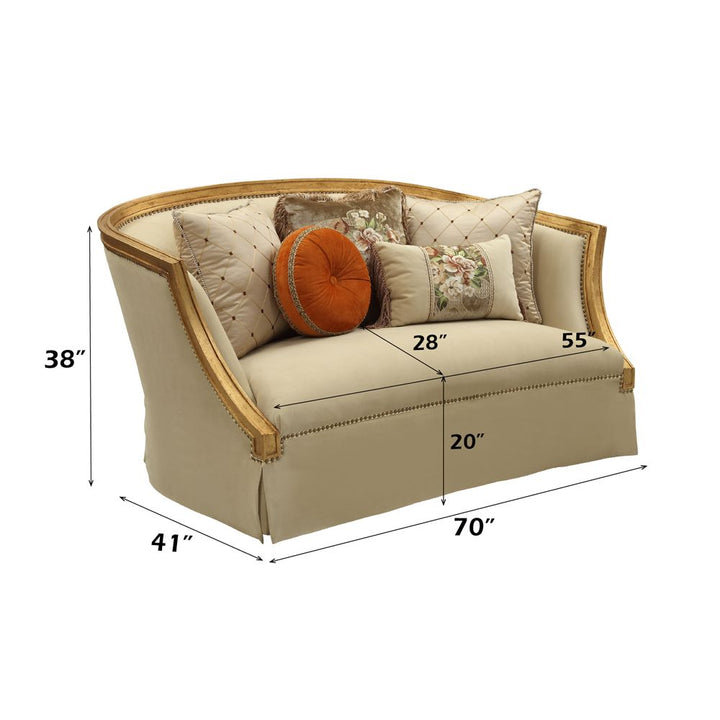 Daesha Loveseat W/5 Pillows – dimensions diagram