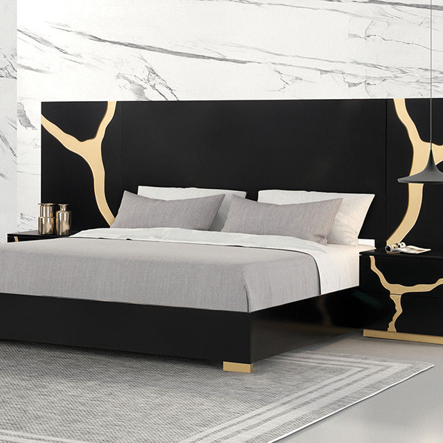 Goldsberg Bed, Black/Gold