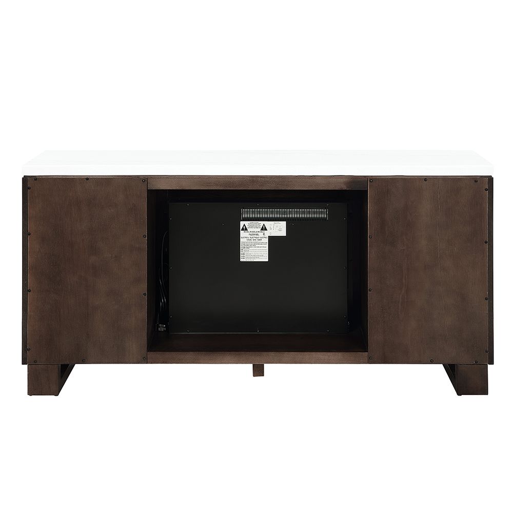 Edwyn Server w/Natural Marble Top & Fireplace – view 6