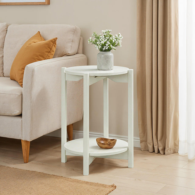 Hyde Round End Table, White - view 4