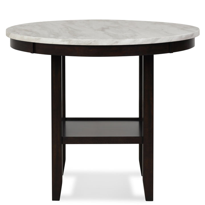 Celeste 42" Round Counter Table-Espresso/faux Marble