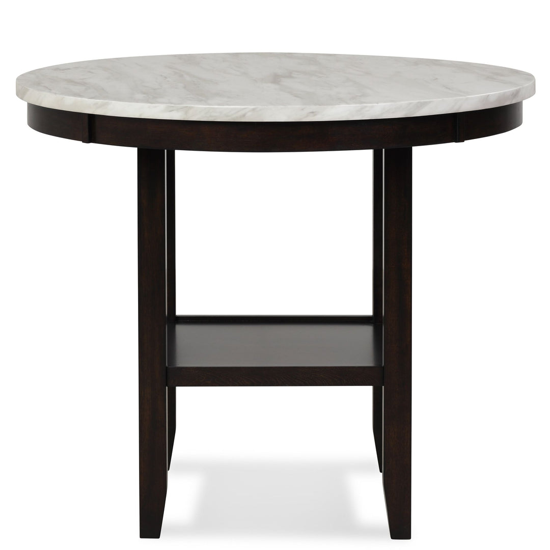 Celeste 42" Round Counter Table-Espresso/faux Marble