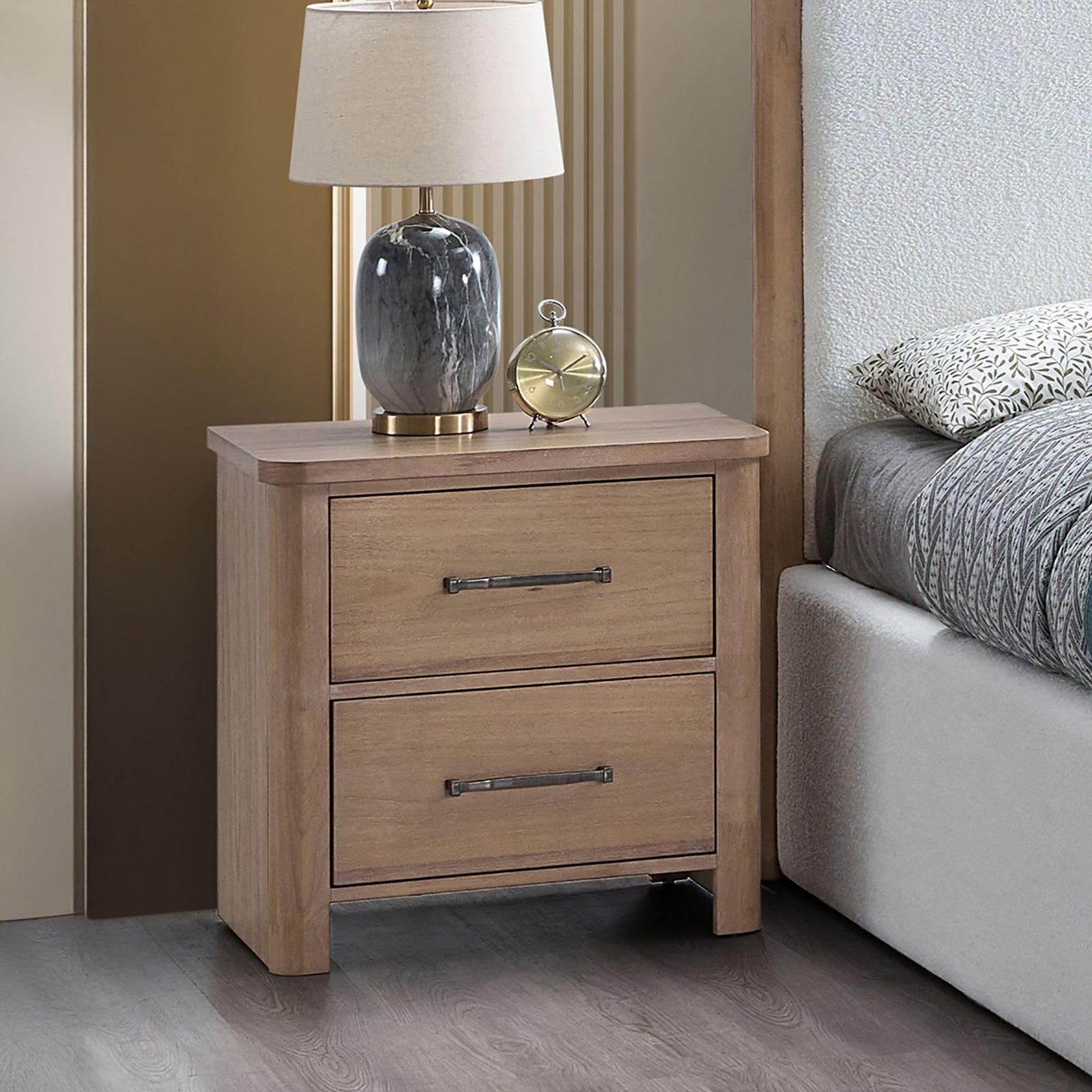 Anika 2 Drawer Nightstand-Natural