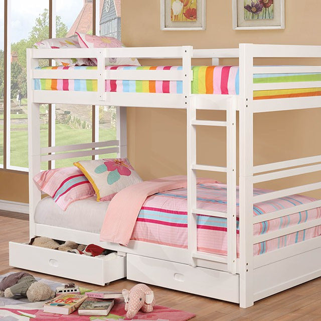 California Twin/Twin Bunk Bed, White