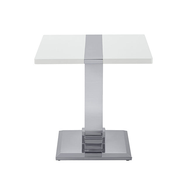Horve End Table, Silver/White - view 3