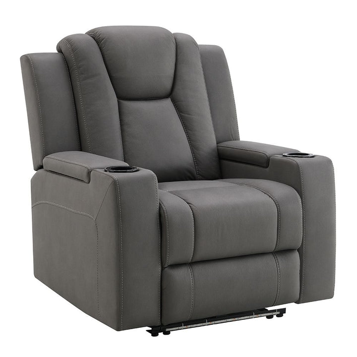 Leuco Power Motion Recliner with Cup Holder, Control, LED &amp; Power Headrest