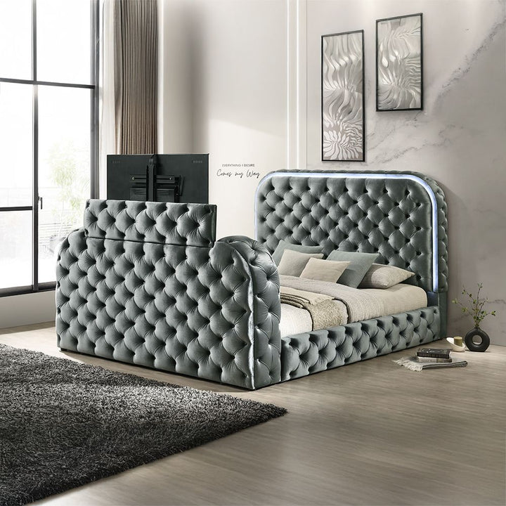 Kana Eastern King Bed w/LED, Fireplace &amp; TV Stand – view 4
