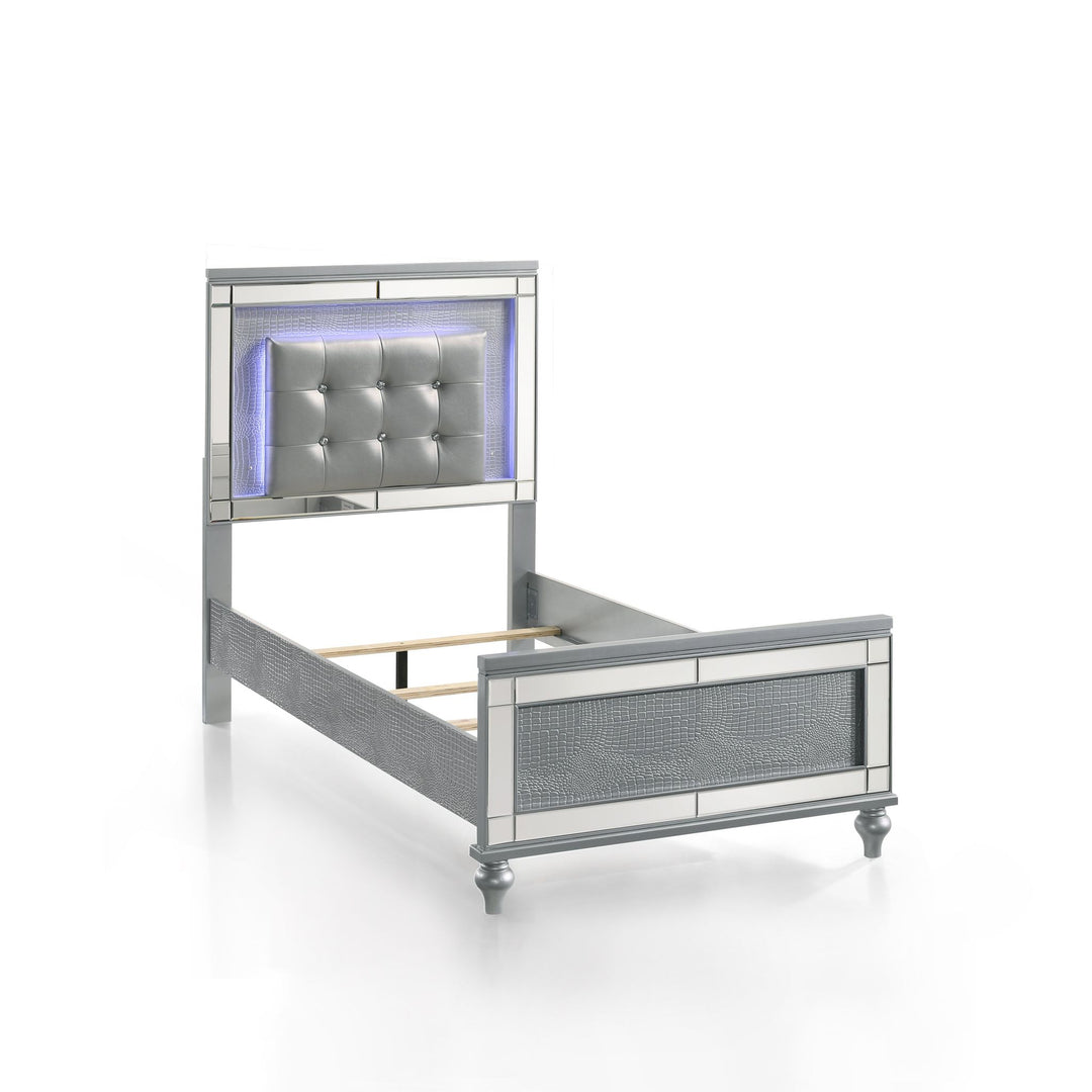 Valentino 3/3 T Headboard - Silver