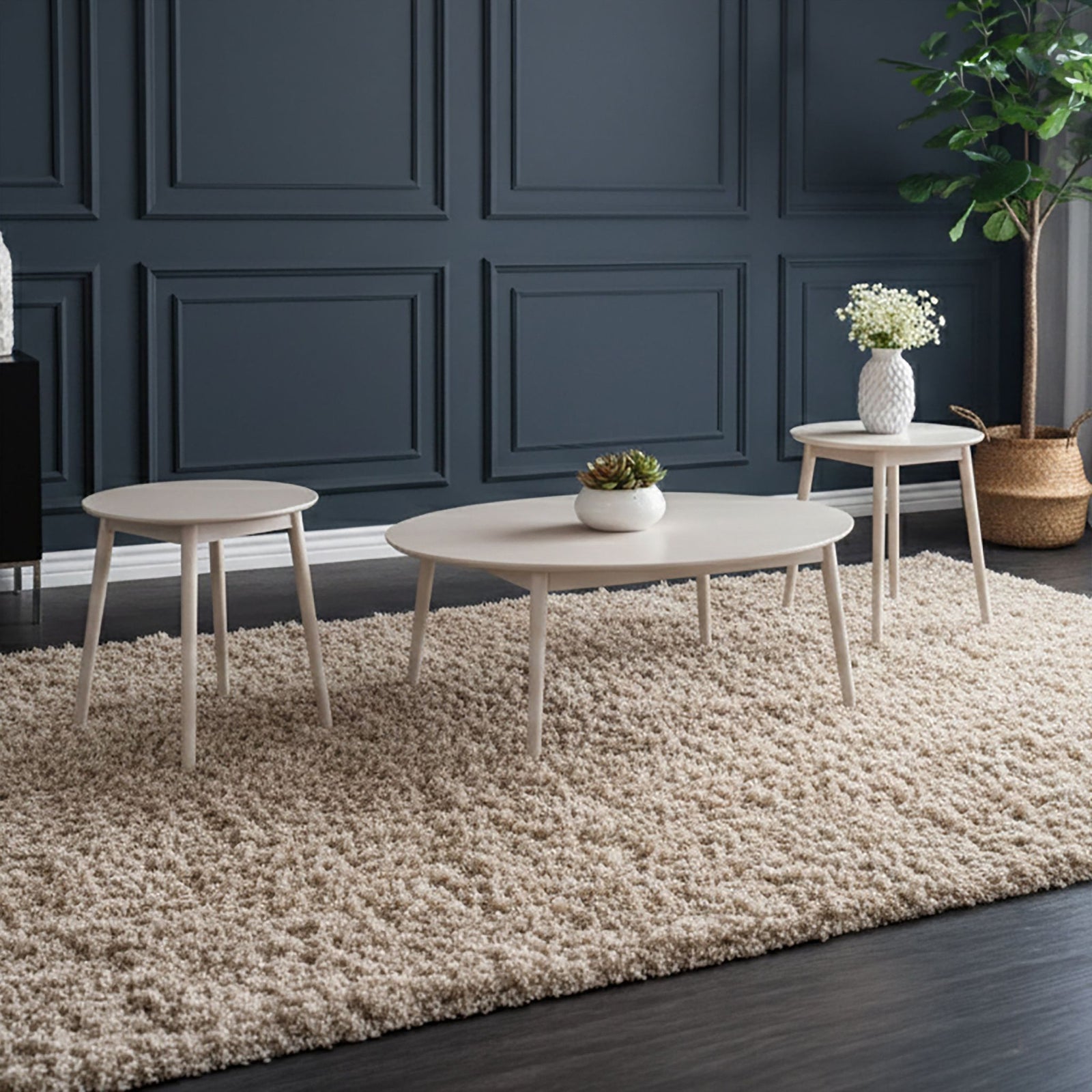 Nolan Occasional Set-1 Coffee & 2 End Tables-White