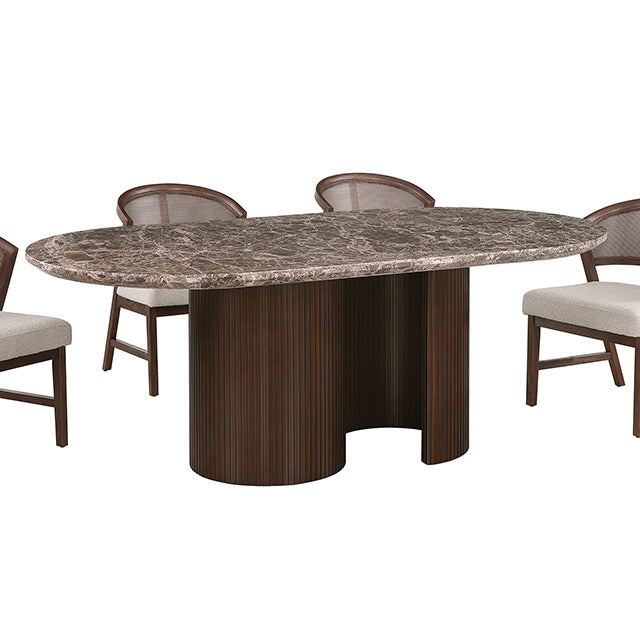 Narvik Oval Dining Table, Dark Brown/Walnut - view 3