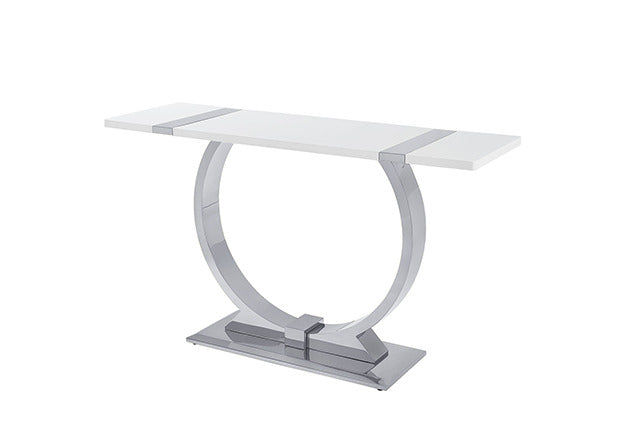 Horve Sofa Table, Silver/White