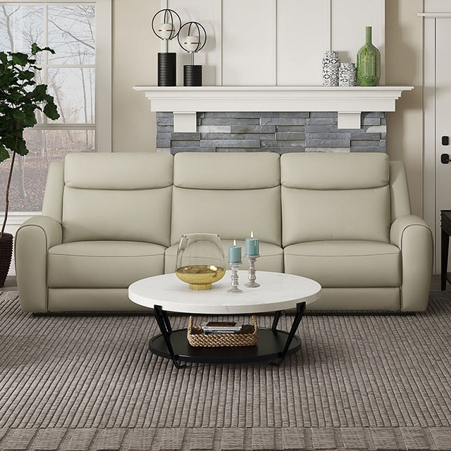Jacobus Manual Recliner Sofa, Beige - view 2