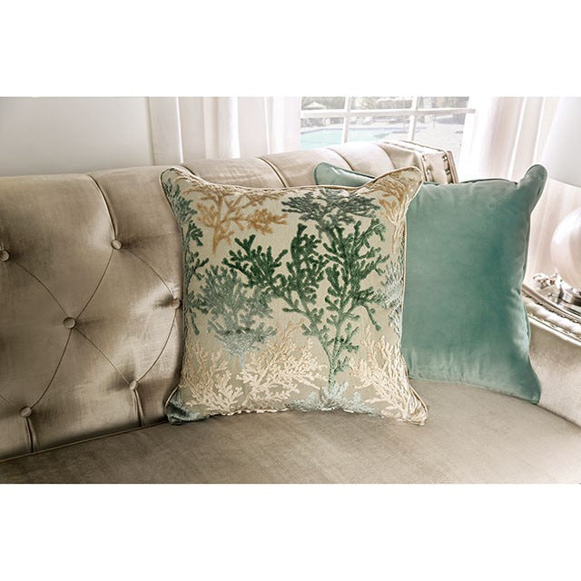 Elicia Sofa, Champagne/Turquoise - view 4