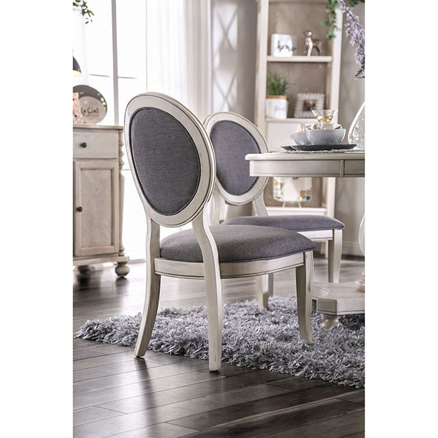 Kathryn Side Chair, Antique White/Gray - view 3