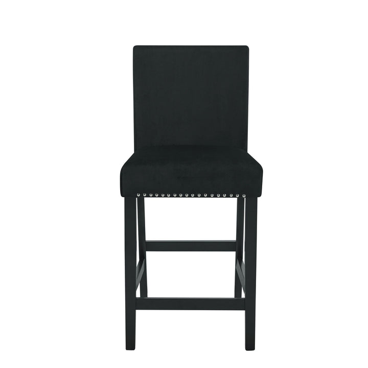 Celeste 5pc 42" Marble Finish Counter Table &amp; 4 Chairs-Black