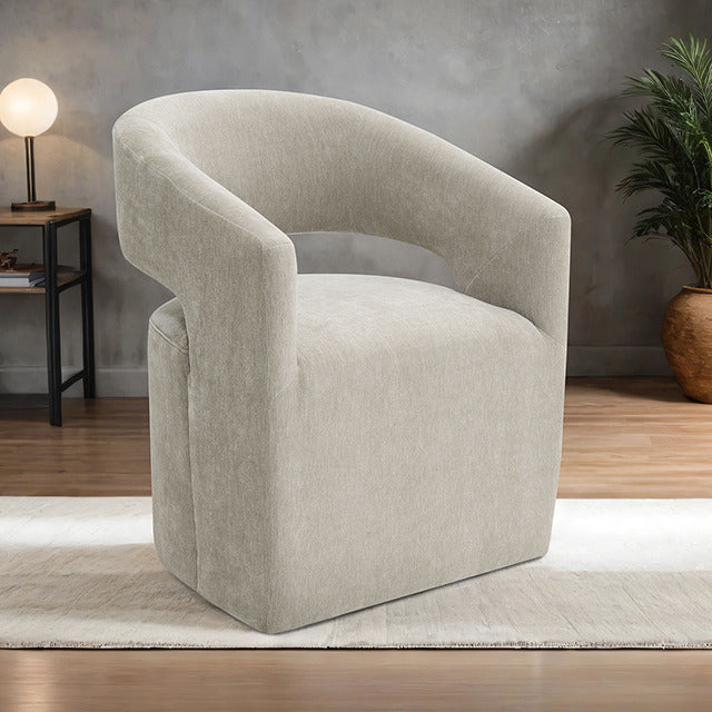 Tresa Arm Chair with Casters, Taupe - view 6