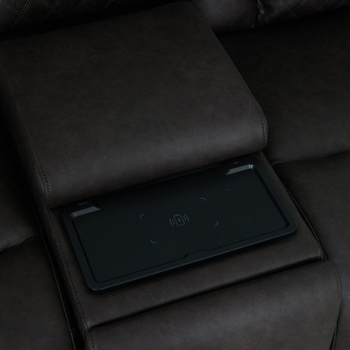 Wendell Power Motion Loveseat with Console, Wireless Charger, Storage, USB &amp; LED